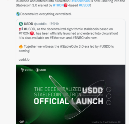 TRON DAO and Other Blockchain Leaders Jointly Roll out USDD