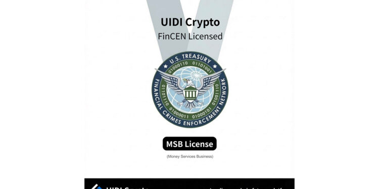 UIDI Crypto Obtains FinCEN MSB Certification in the U.S., Surpasses 1 Million Global Registered Users — Ushering Decentralized Futures Trading into a New Era of Compliance and Scale