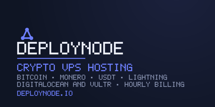 deploynode Launches Crypto VPS Hosting With Bitcoin, Monero and Lightning Payments